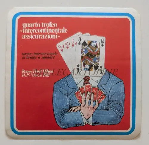VIERTE INTERKONTINENTALE TROPHÄE VERSICHERUNGEN BRIDGE A TEAM ROM 1981 Aufkleber