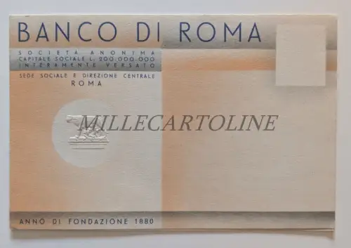 BANCO DI ROMA - Faltkarton Service Auszugsprüfung