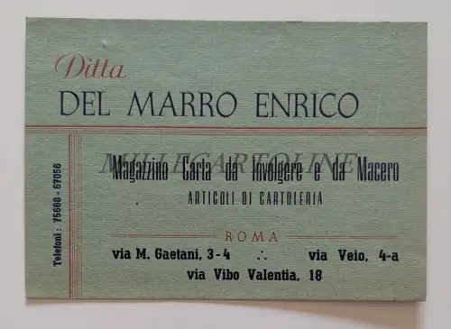 DITTA DEL MARRO ENRICO LAGER WICKELPAPIER SCHREIBWAREN - Karton