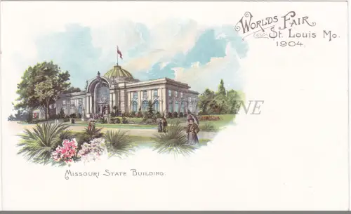 MISSOURI - St. Louis, Worlds Fair 1904 Missouri State Building, Postkarte