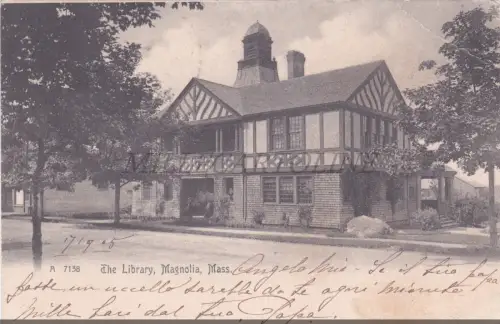 MASSACHUSETTS - Magnolia, The Library, Postcard 1905
