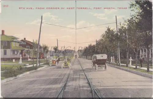 TEXAS - Fort Worth, 8th Ave., From Corner of West Terrell, Postkarte