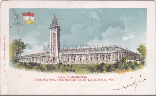 MISSOURI - St. Louis, Palace of Manufactures, Louisiana Exposition 1904 Postkarte