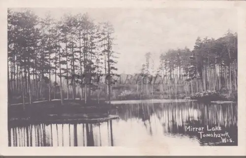 WISCONSIN - Tomahawk, Mirror Lake, Postkarte 1919