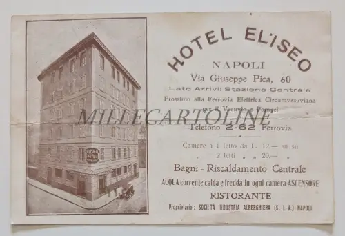 HOTEL ELISEO NAPOLI - Karton mit Karte