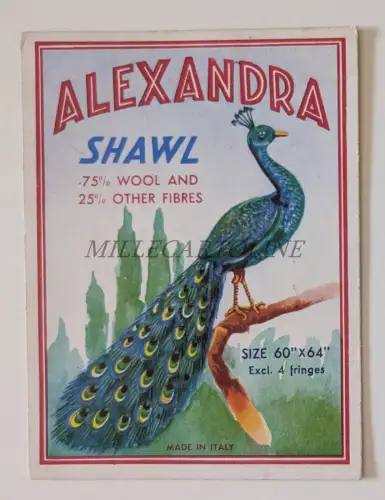 ALEXANDRA SHAWL MADE IN ITALY WOOL - Werbekarton Pfau