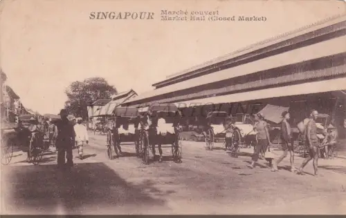 SINGAPUR - Singapur, Markthalle, Postkarte