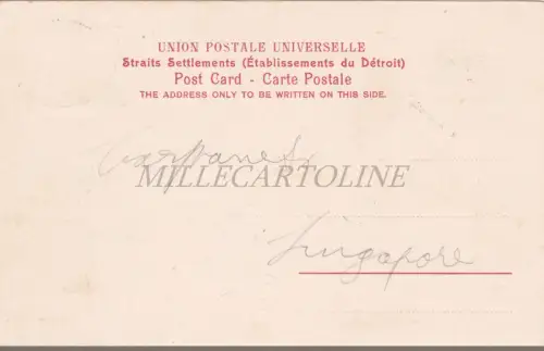 SINGAPUR - Raffle Square, Postkarte 1905