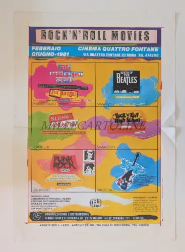 ROCK 'N' ROLL MOVIES CINEMA QUATTRO FONTANE FEBRUAR JUNI 1981 - Plakat