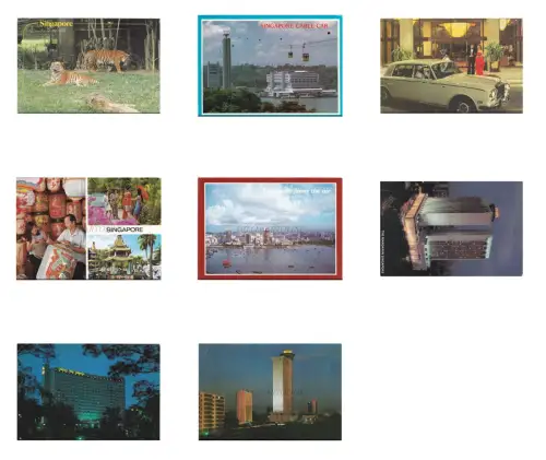 SINGAPUR - Tiger Zoo, Seilbahn, Aussicht, Mandarin Hotel, 8 Postkarten