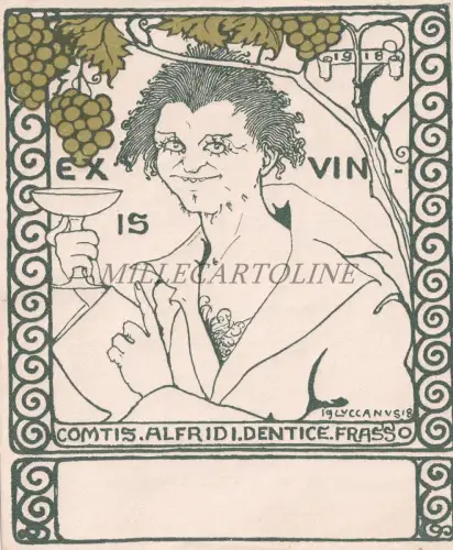 COMTIS ALFRIDI DENTICE FRASSO - Ex Vinis Ex Libris Luccanus 1918 Etikett