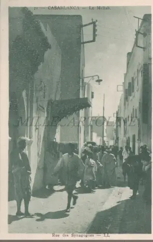 MAROKKO - Casablanca, Le Mellah, Rue des Synagogues, Judaica Postkarte