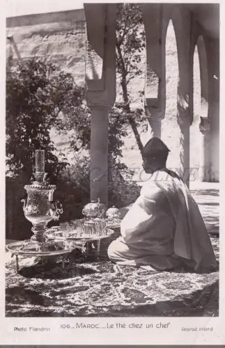 MAROKKO - Marokko, Tee bei einem Koch, Foto Postkarte 1952