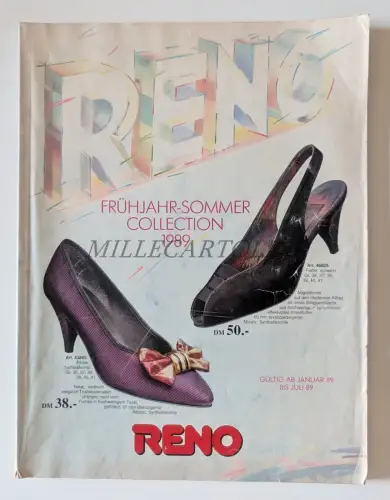 RENO - Frühjahr-Sommer Collection 1989 Schuhversand, Schuhkatalog