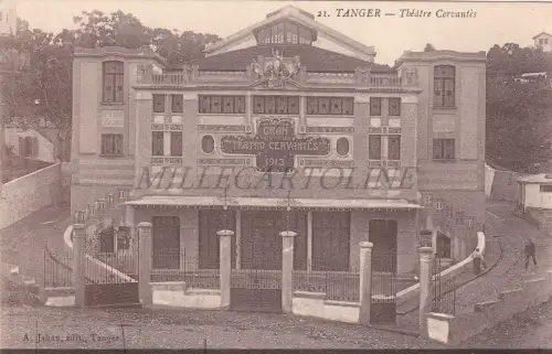 MAROKKO - Tanger, Theater Cervantes 1913, Postkarte