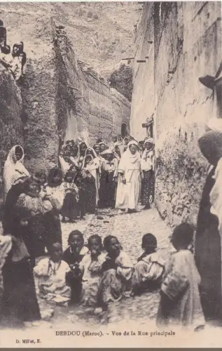 MAROKKO - Debdou, Blick auf die Hauptstraße, Postkarte