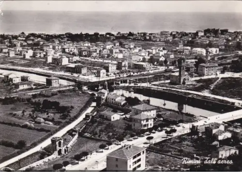 RIMINI - Blick aus dem Flugzeug, Postkarte 1962