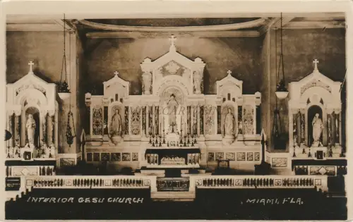 FLORIDA - Miami - Interior Gesu Church - Echtfoto Postkarte