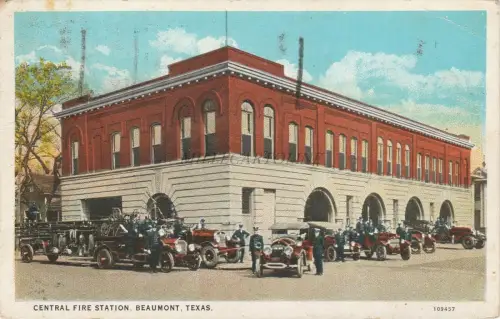 TEXAS - Beaumont - Central Fire Station - Firemen 1927