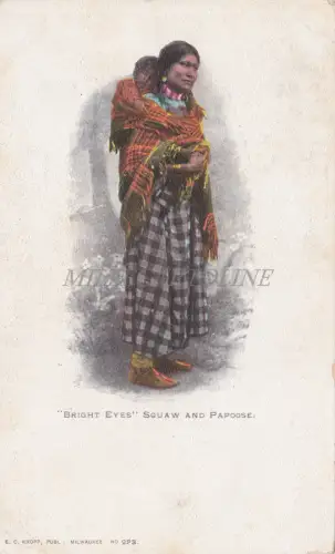 INDIANER - Bright Eyes Squaw and Papoose, Kropp Milwaukee