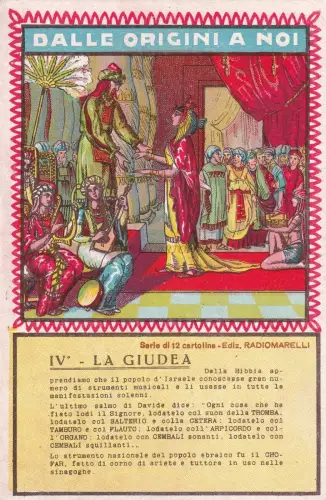 JUDAICA - La Giudea Serie Musikinstrumente Radiomarelli Chofar - Postkarte