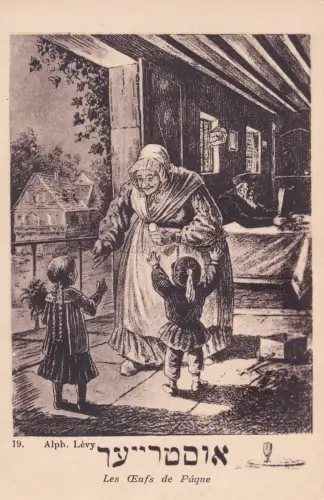 JUDAICA - Alph. Levy - Les Eufs de Paque - Postkarte