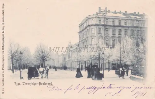 LETTLAND - Riga, Thronfolger-Boulevard 1901 Postkarte