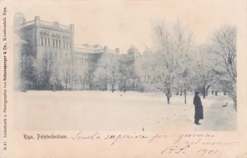 LETTLAND - Riga, Polytechnikum 1901 Postkarte