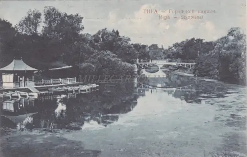 LETTLAND - Riga, Stadtkanal, Postkarte 1913