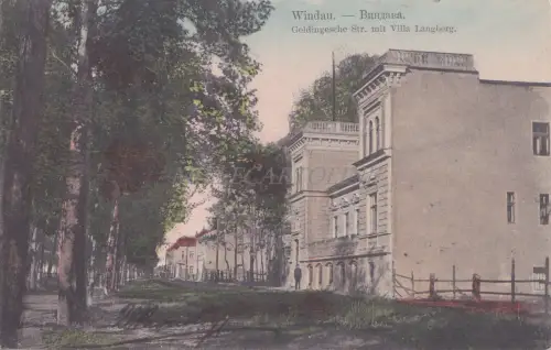 LETTLAND - Windau, Ventspils, Goldingesche Str. mit Villa Langberg, Postkarte 1903