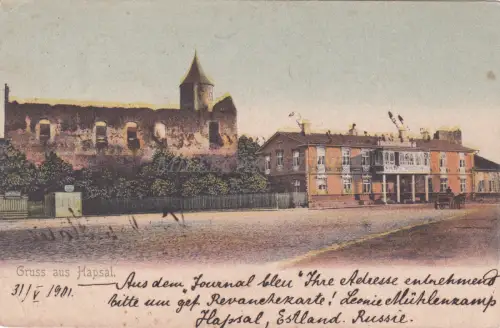 ESTLAND - Gruss aus Hapsal, Postkarte 1901
