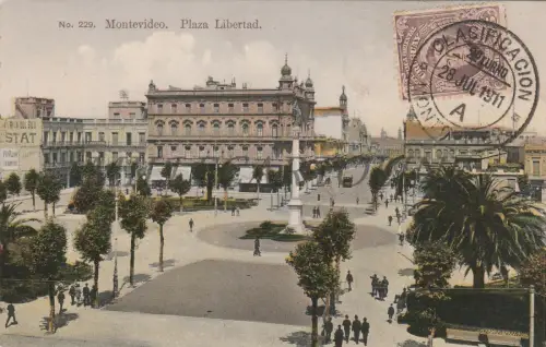 URUGUAY - Montevideo, Plaza Libertad, Classificacion 2° Turno Mark 1911
