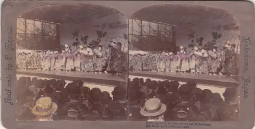 STEREOVIEW - Japan, Girls Dancing, Sir Noel at Yokohama Park, T. Enami