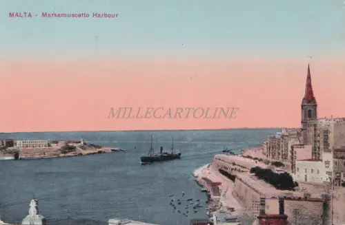 MALTA - Marsamuscetto Harbour, Postkarte 1916 British Censor 1916 WWI