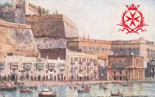 MALTA - Custom House and Landing Place, Tuck Oilette, Embossed Postcard