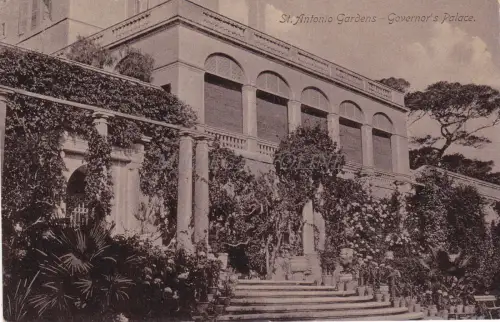 MALTA - St. Antonio Gardens, Governor's Palace, Postkarte, Attard