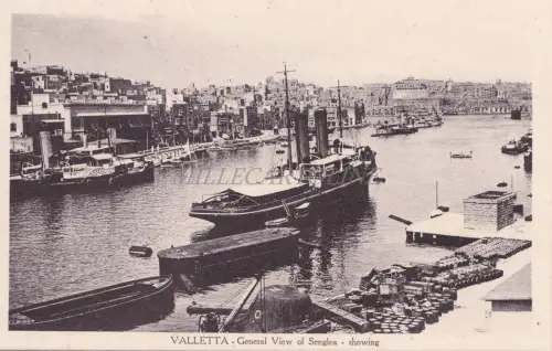 MALTA - Gesamtansicht von Senglea - Ausstellung, Postkarte