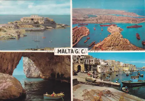 MALTA - Dragonara Casino, Grand Harbour, Blue Grotto, St. Julian, Postkarte