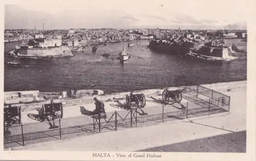 MALTA - Blick auf Grand Harbour, Postkarte