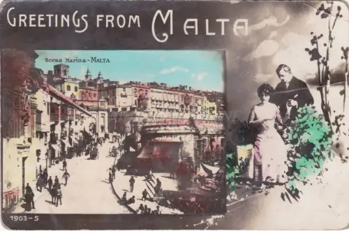 MALTA - Grüße, Scesa Marina - Postkarte