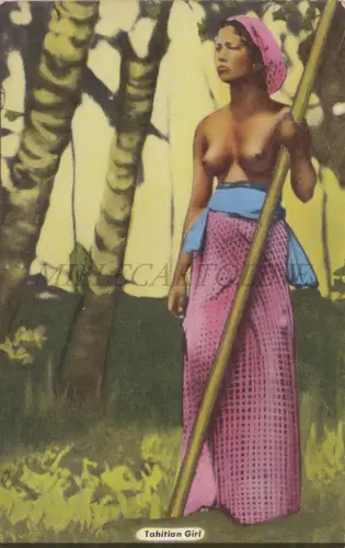 TAHITI - Tahitian Girl, Visit the Tahitian Room, Postkarte