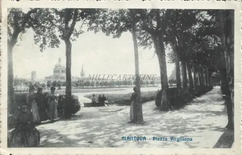 MANTOVA - Piazza Virgiliana 1916 Postkarte Ed.P.R.-M.