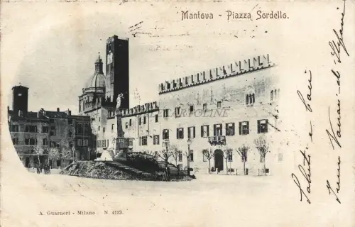 MANTUA - Piazza Sordello 1900 Postkarte Ed.Guarneri, Ambulante Briefmarke