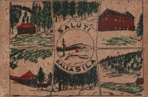 GRUSS AUS DER SILA - Postkarte aus Kork