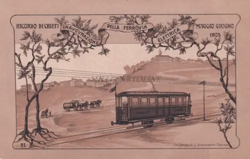 CHIETI - Einweihung der elektrischen Eisenbahn Mai Juni 1905 Postkarte