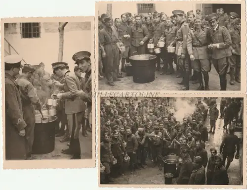MILITÄR - Florenz - Il rancio in caserma 1939 3 Fotokarten FOM