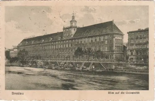 POLEN - Breslau Wroclaw - Blick auf die Universität 1924 Postkarte