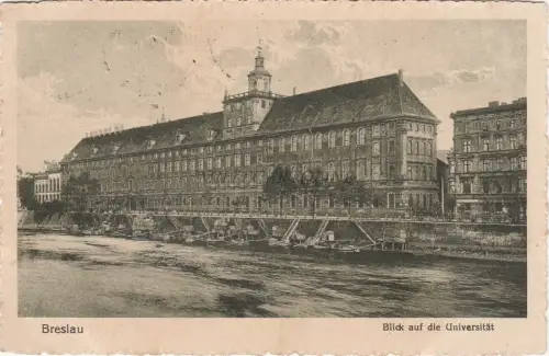 POLEN - Breslau Wroclaw - Blick auf die Universitat 1924 Postkarte
