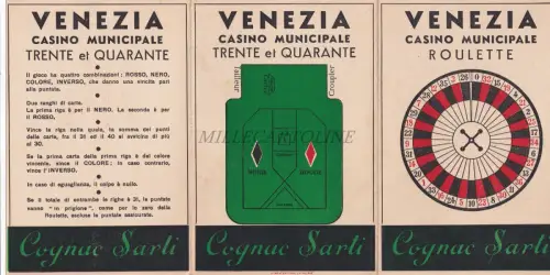 VENEDIG - Casino Municipale Roulette 1930/40 Dreifach Werbekarte