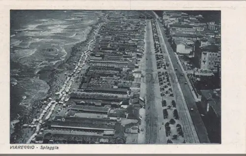 VIAREGGIO - Strand, Luftfahrt, De Pinedo, Postkarte